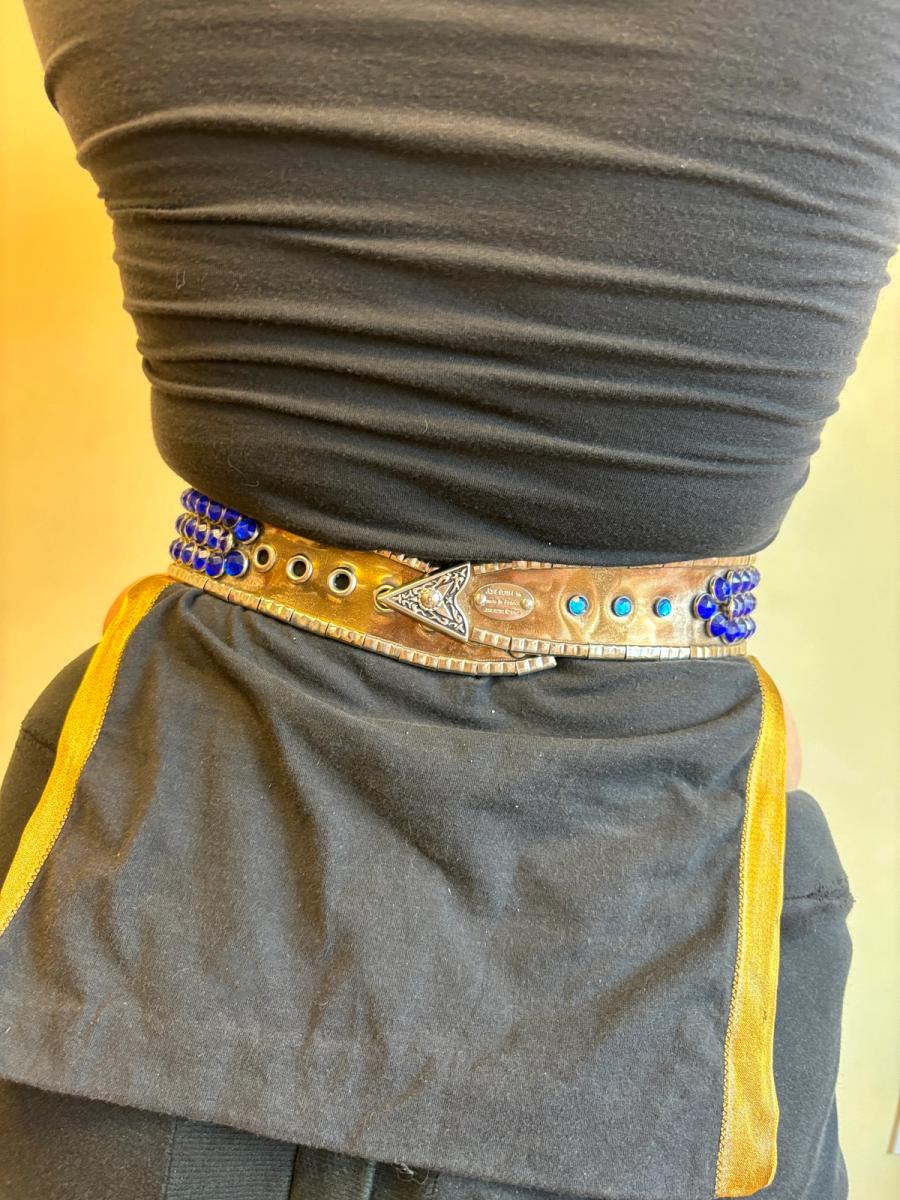 1980s Parisian Designed Blue Gem Encrusted Belt product image