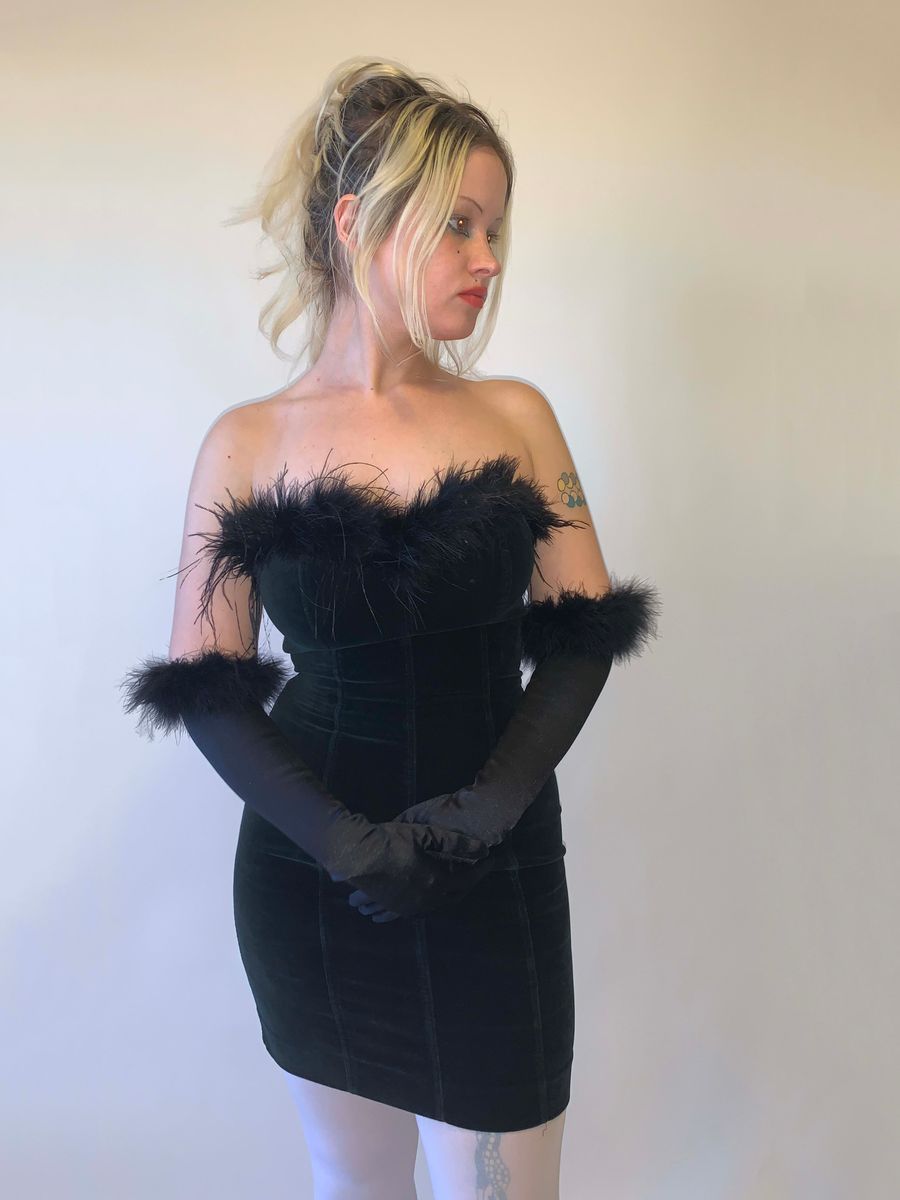 Chantal Thomass Velvet Cocktail Gown with Gloves Set product image