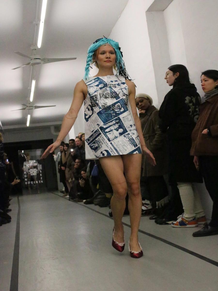 Newsprint Minirock Shift Dress product image