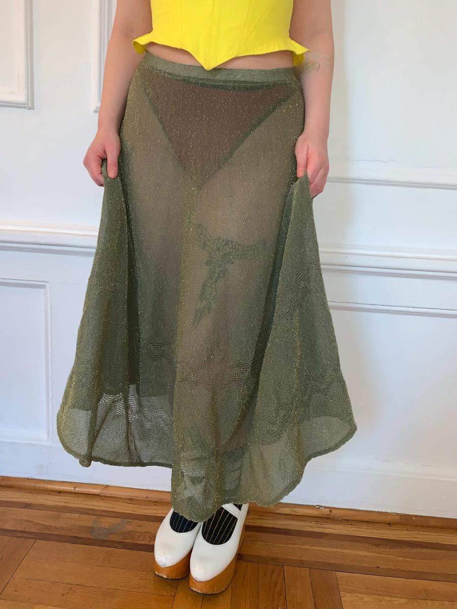 Vivienne Westwood Gold Label Knitwear Sheer Lurex Circle Skirt
