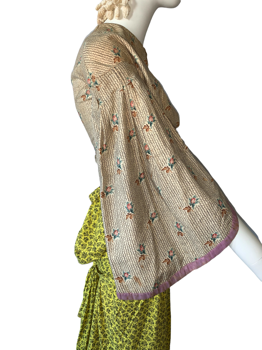 Antique 1850s Wool Challis Dress Top product image