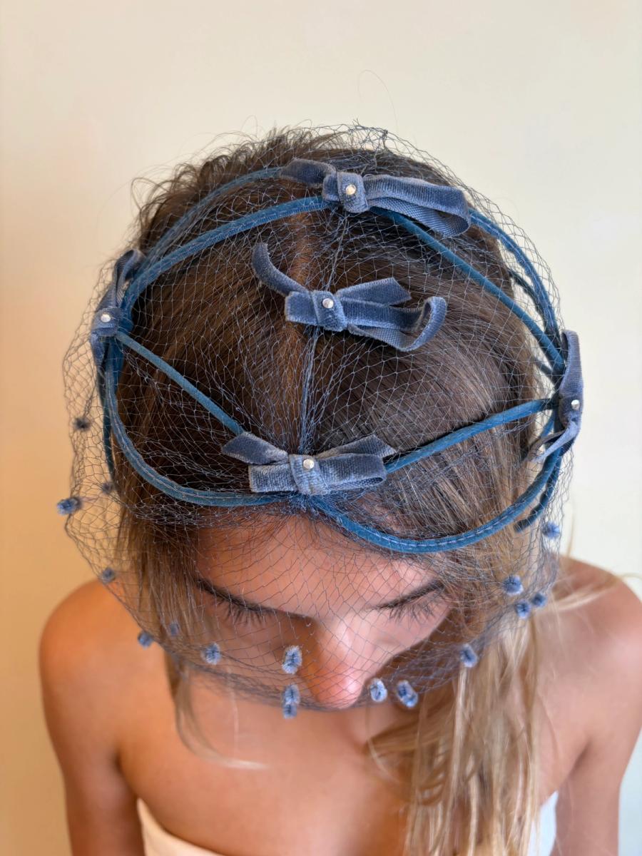 1950s Velvet Dot Net Headpiece product image