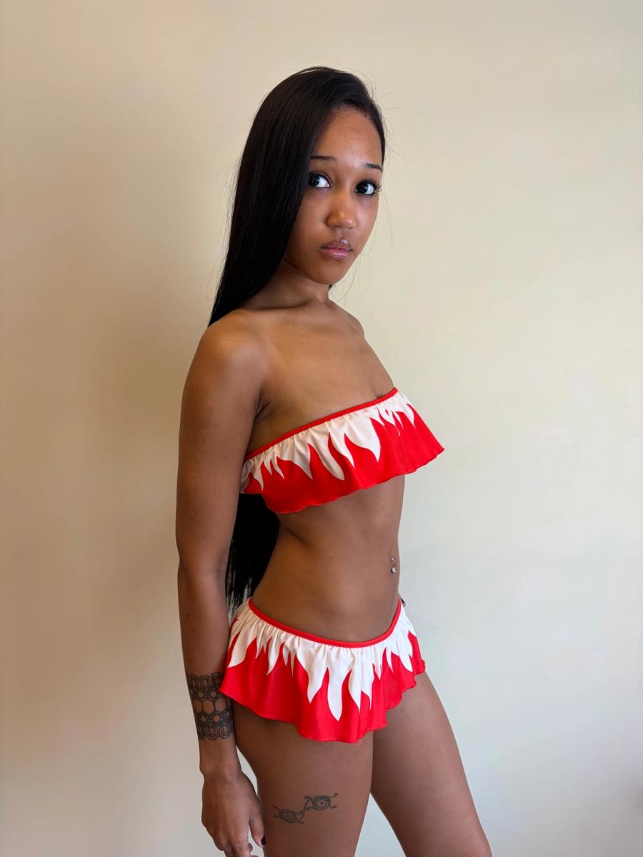 Vintage YSL Flame Bandeau Bikini product image