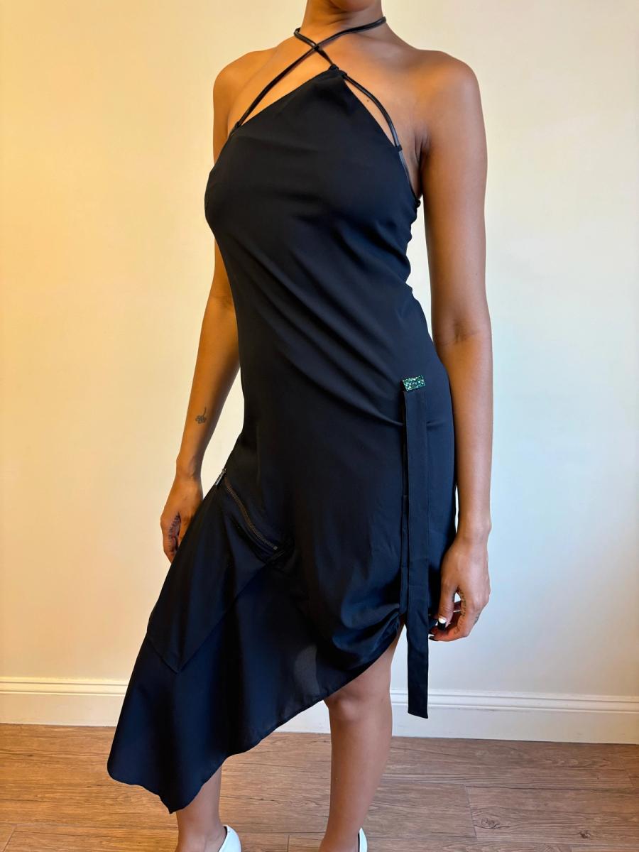 Vintage John Richmond Metal Strap and Diamante Dress
