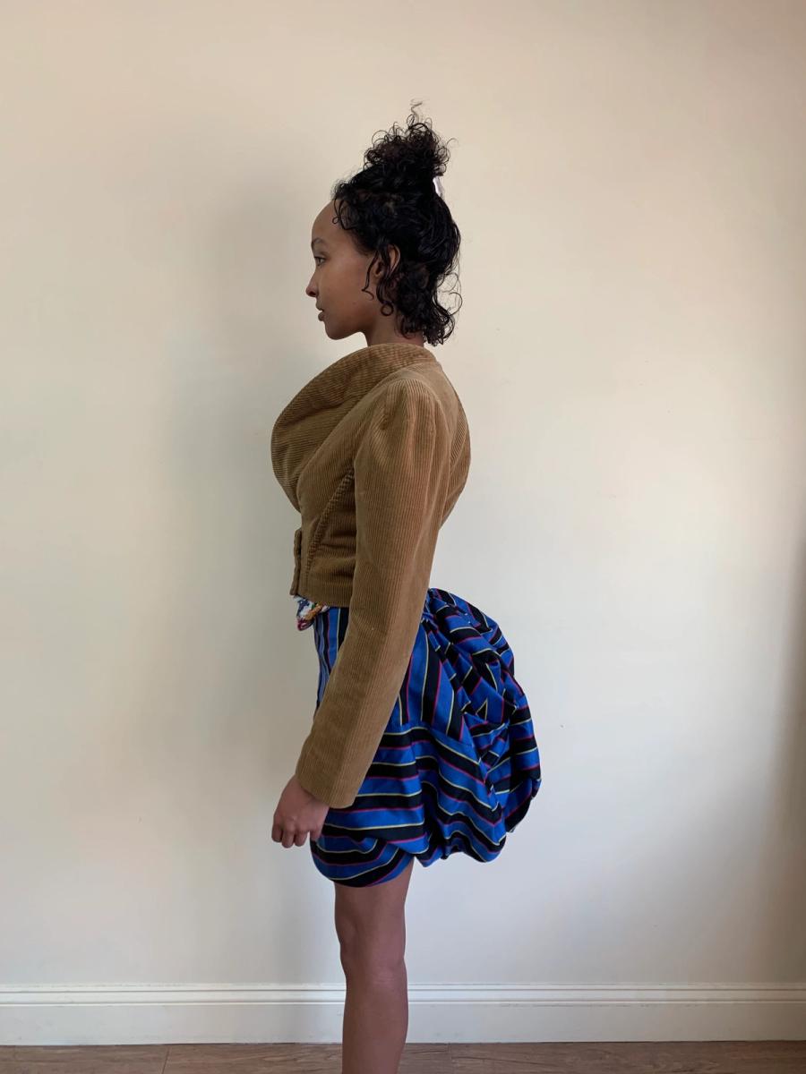 90s Obscure Desire of Bourgeoisie Striped Bustle Miniskirt product image