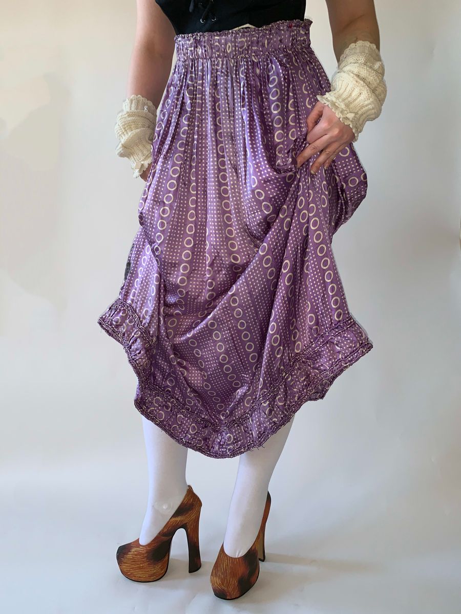 1910 France Purple Circle Print Skirt product image