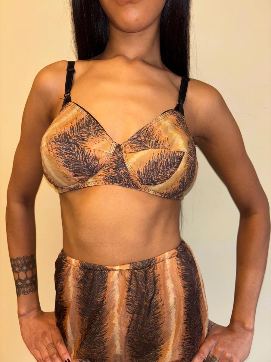 60s or 70s Four Piece Tiger Print Lingerie Set product image
