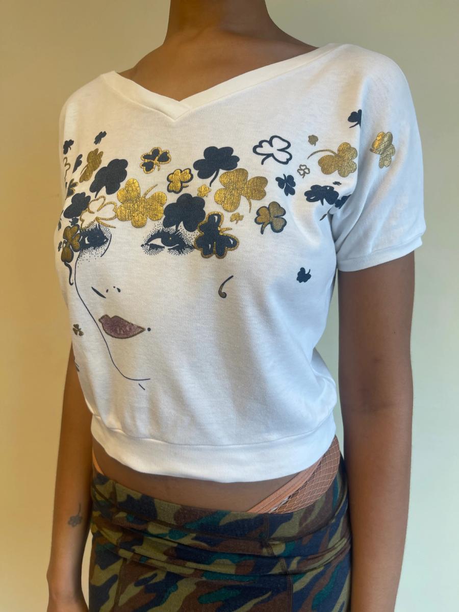 80s Krizia Woman With Shamrocks Shirt product image