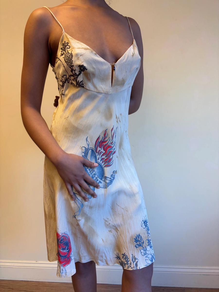 Roberto Cavalli Aged Tattoo Print Slip product image