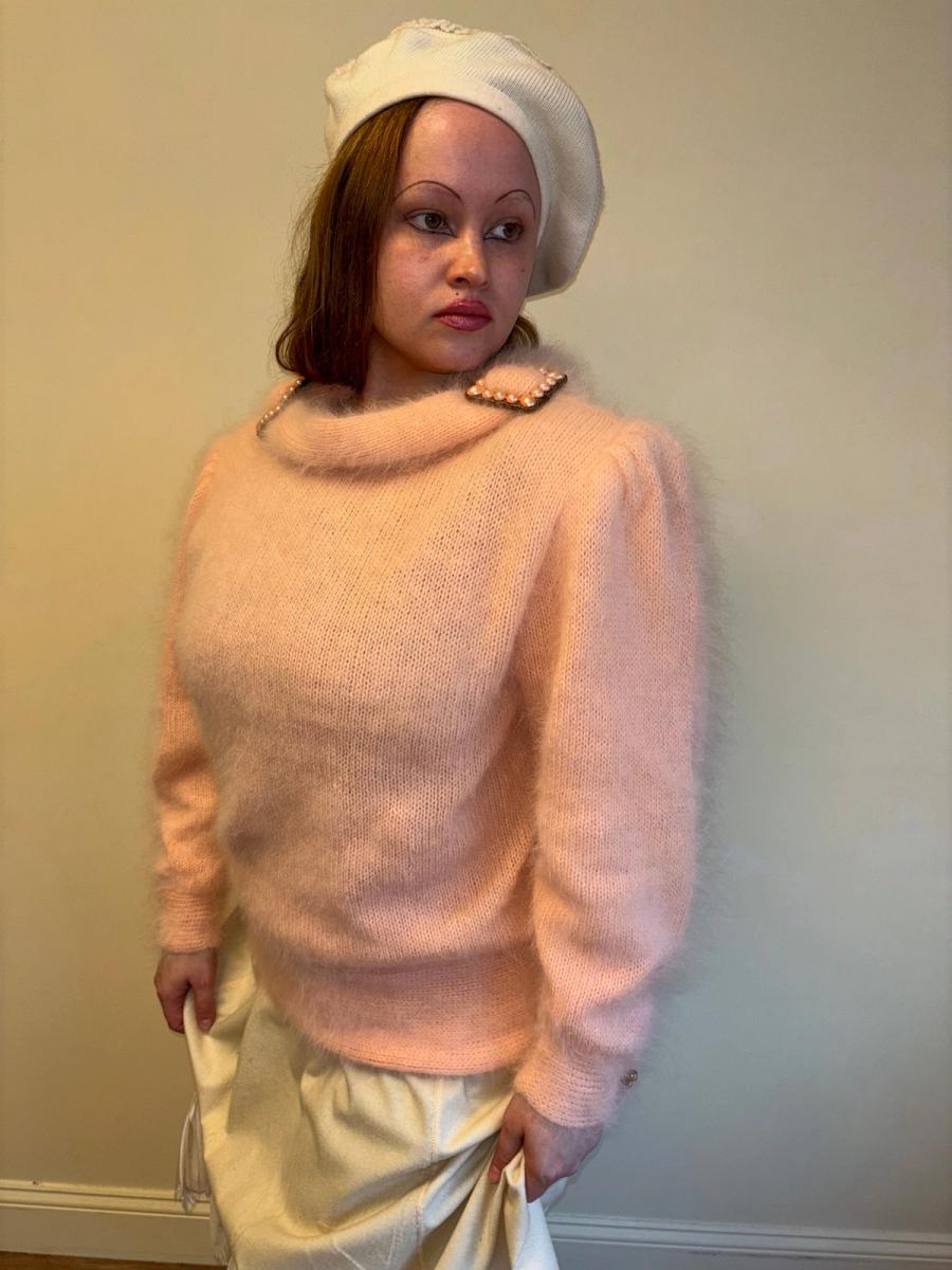 1980s Angora Pink Sweater product image