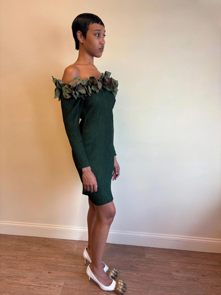 80s Lolita Lempicka Green Bow Dress product image