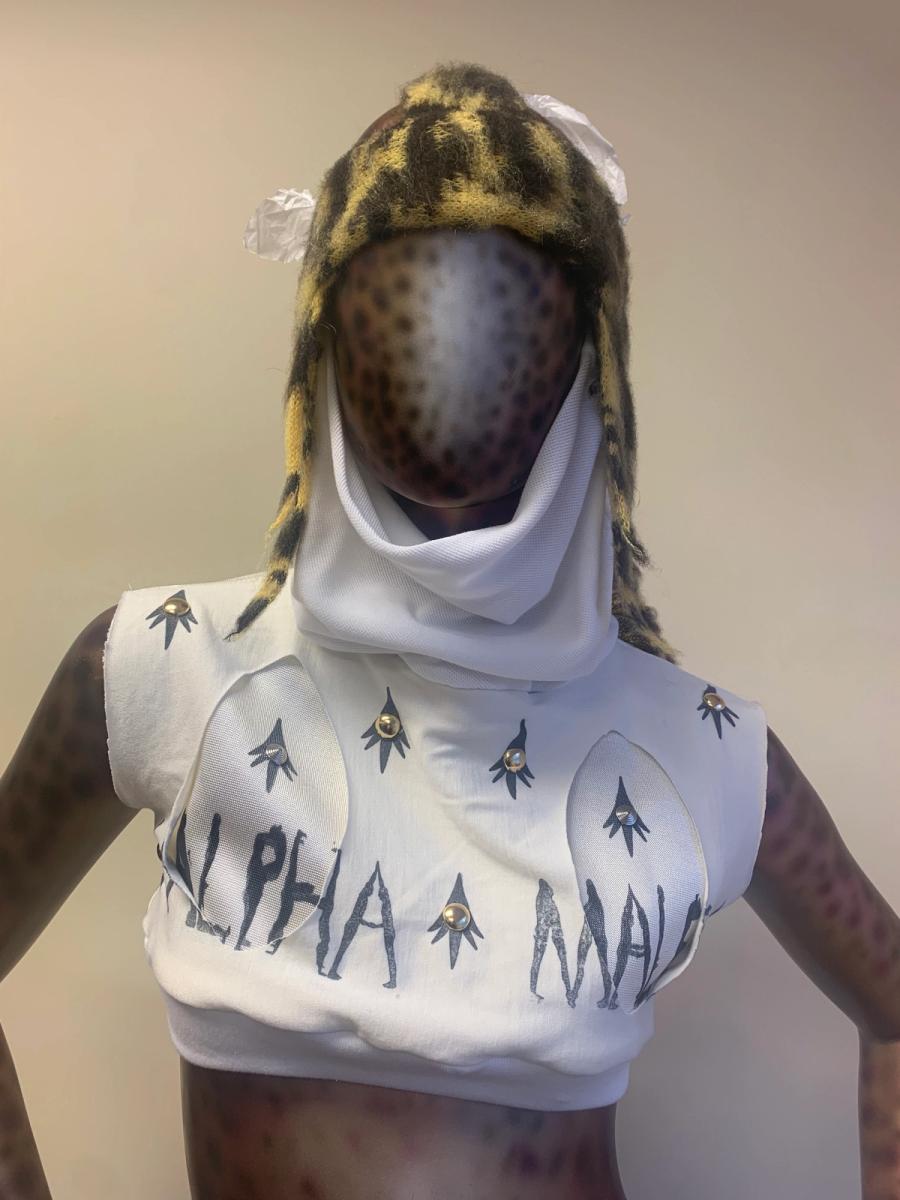 Alpha Male Silk Knit Studded Top With Cowl Neck product image