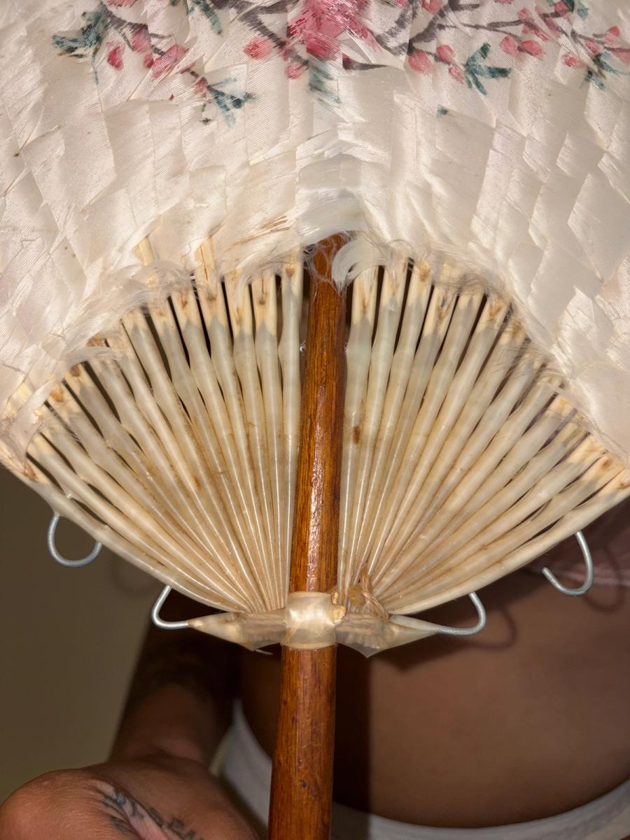 1920s Handpainted Feather Fan product image