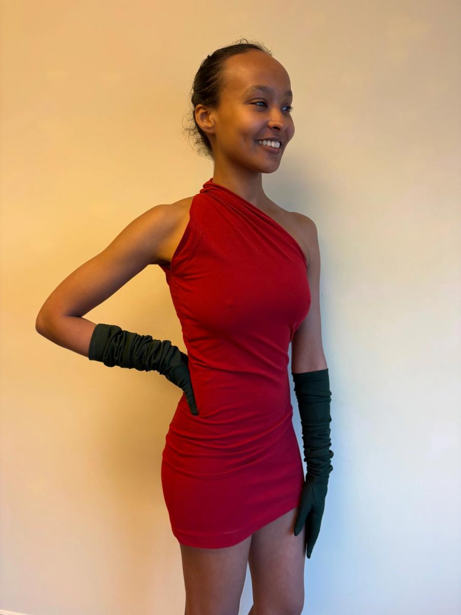 90s Romeo Gigli Red Asymmetrical Dress product image
