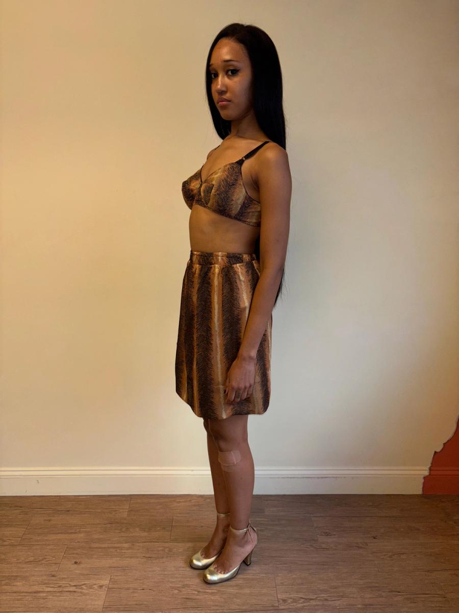 60s or 70s Four Piece Tiger Print Lingerie Set product image
