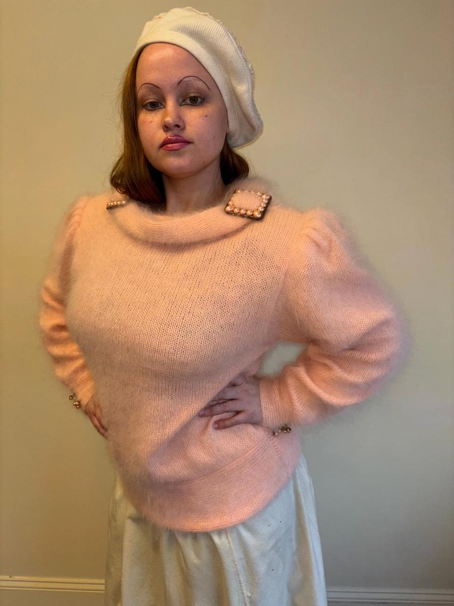 1980s Angora Pink Sweater product image