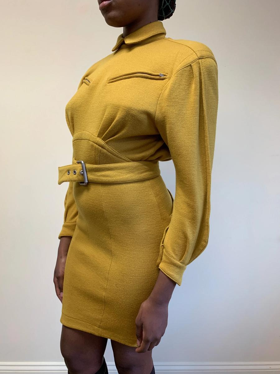 80s Thierry Mugler Knit Belted Dress product image