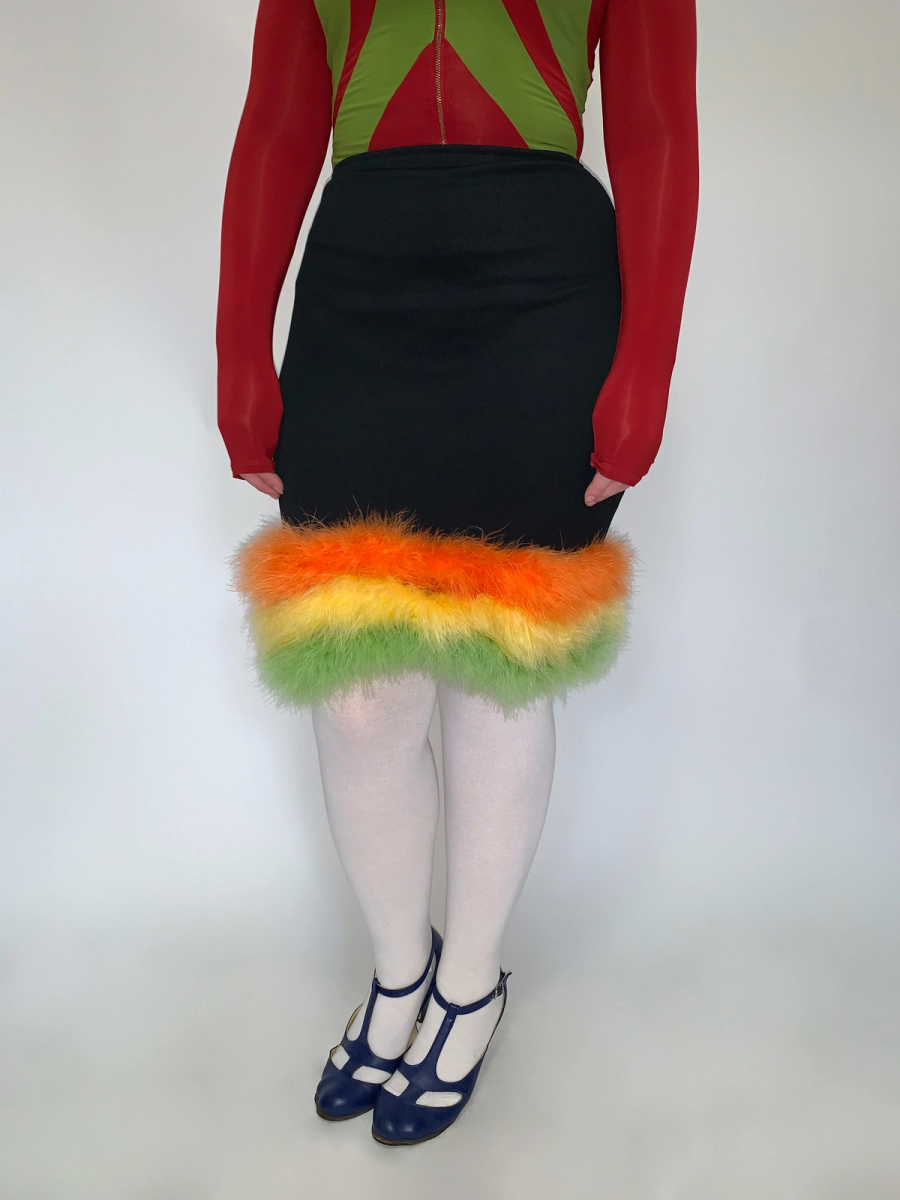 1989 Gaultier Junior Marabou Skirt product image