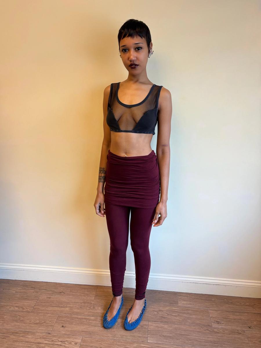 80s Junior Gaultier Mesh Cutout Crop Top product image