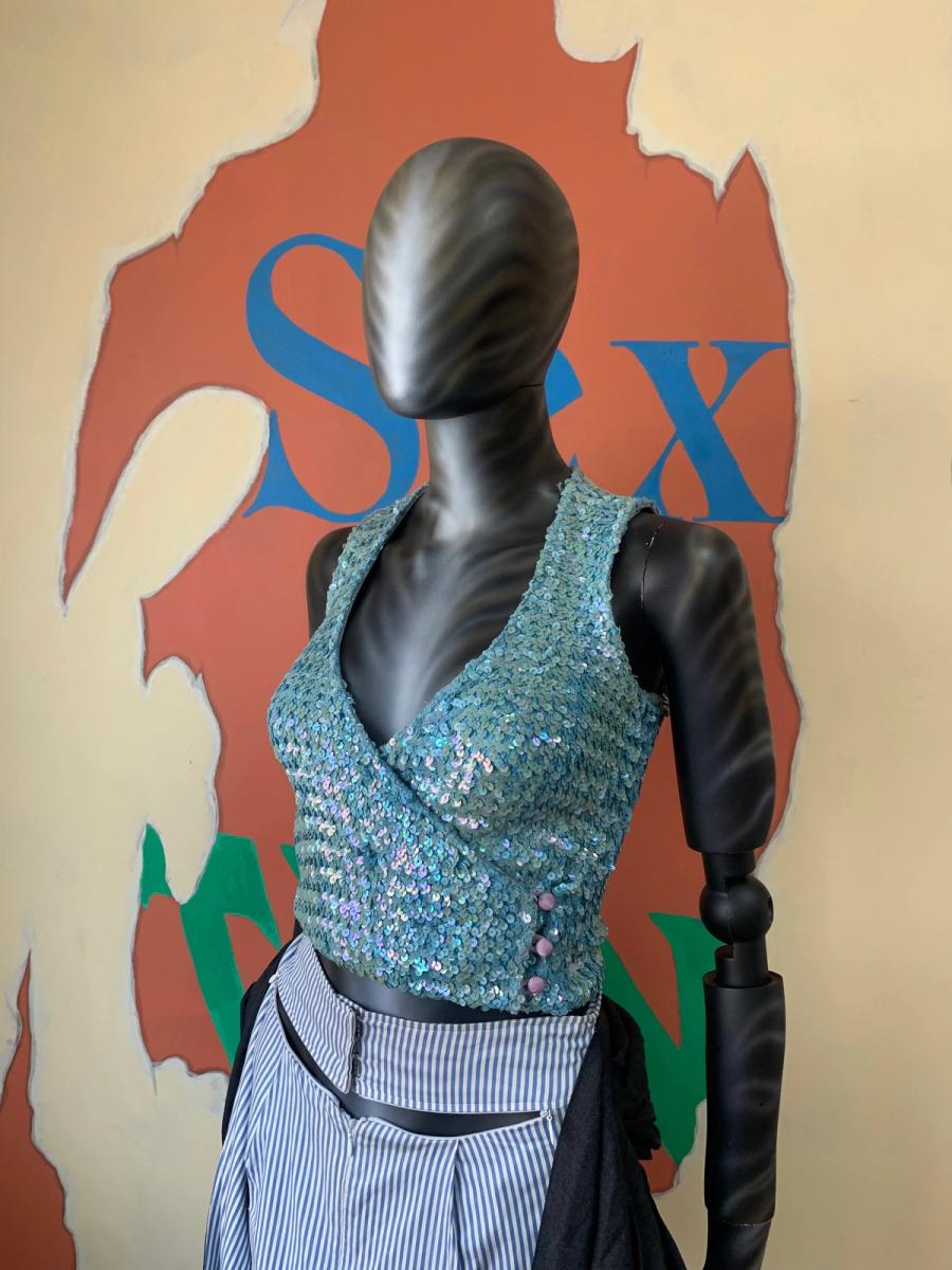 70s Biba Gelatin Sequin Gillet product image