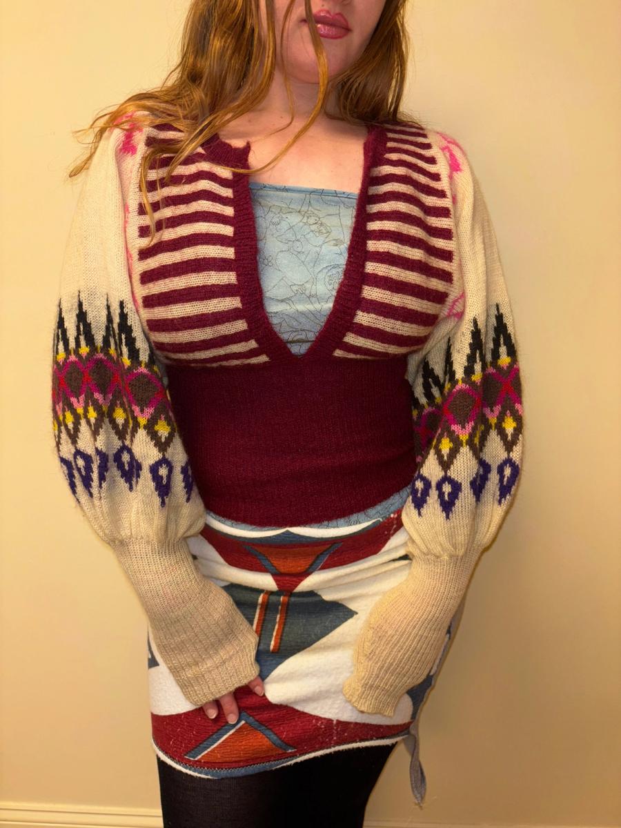 80s Kansai Yamamoto Balloon Sleeve Knit Sweater product image