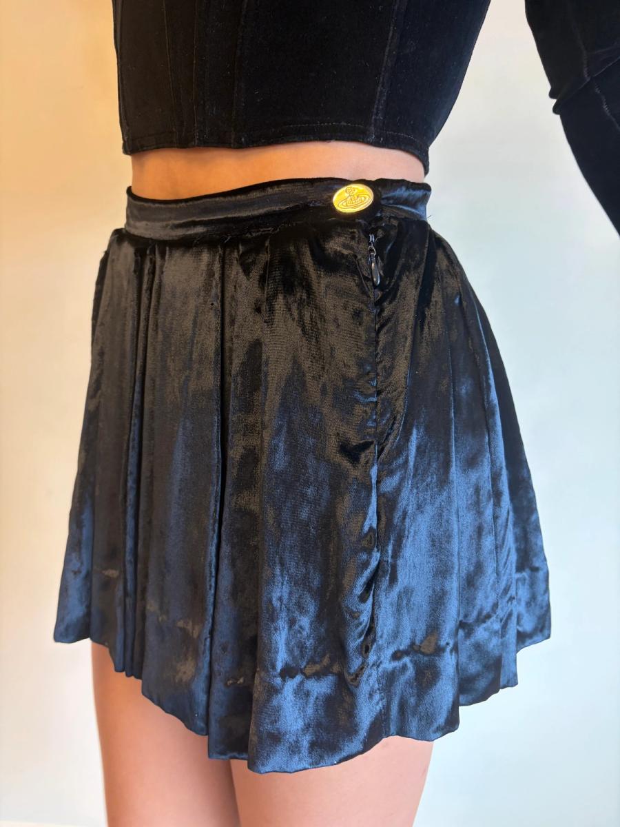 Vivienne Westwood Gold Label Panne Velvet Pleated Miniskirt  product image