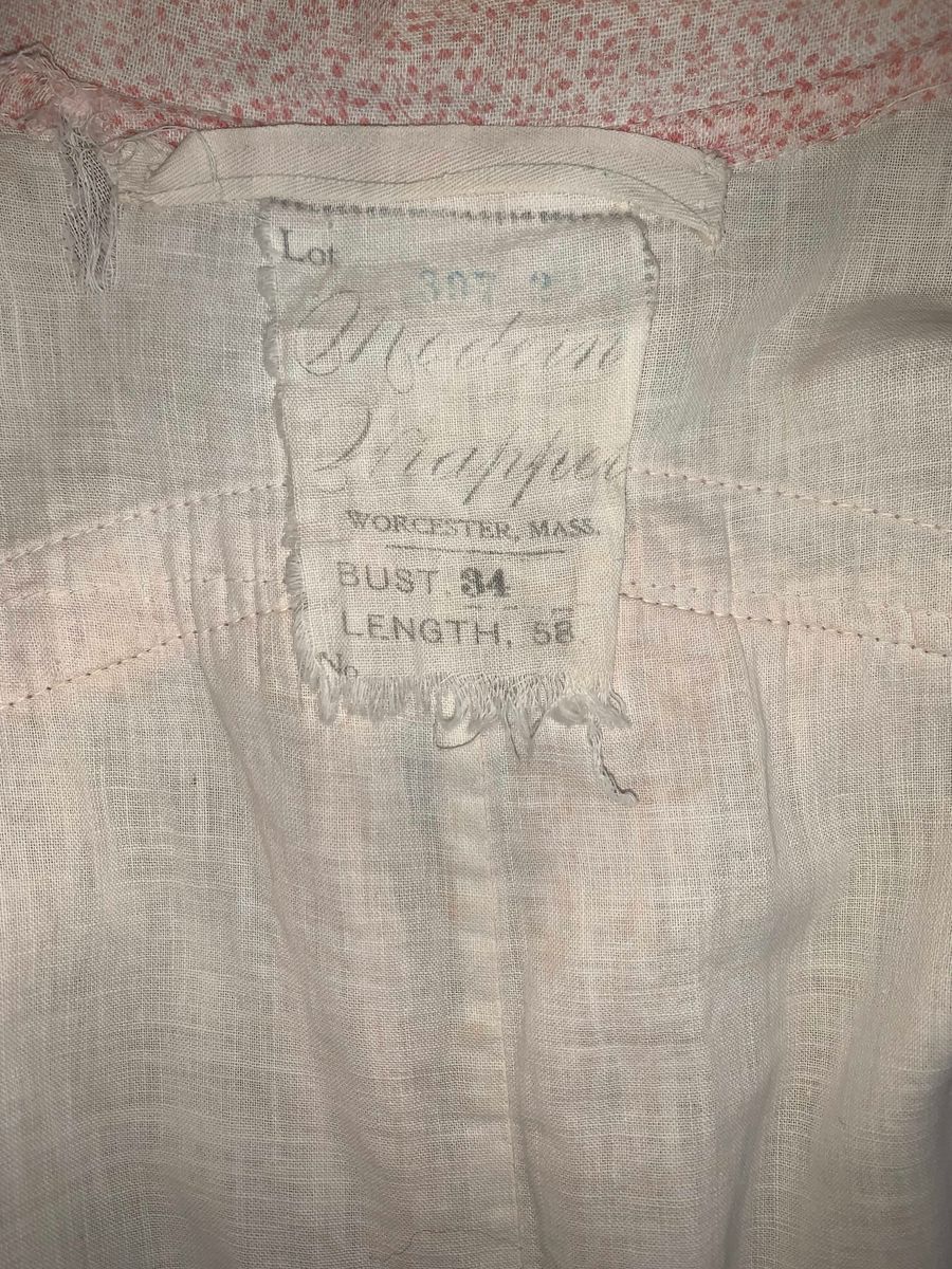 Edwardian Era Pink Calico Wrapper Dress product image