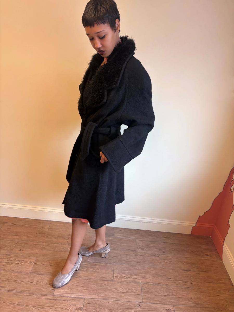 Vintage Chantal Thomass Mohair and Marabou Trench Coat product image