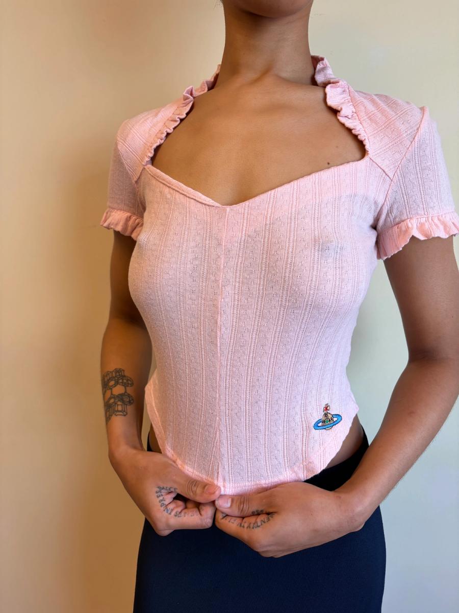 90s Vivienne Westwood Pink Pointelle Top product image