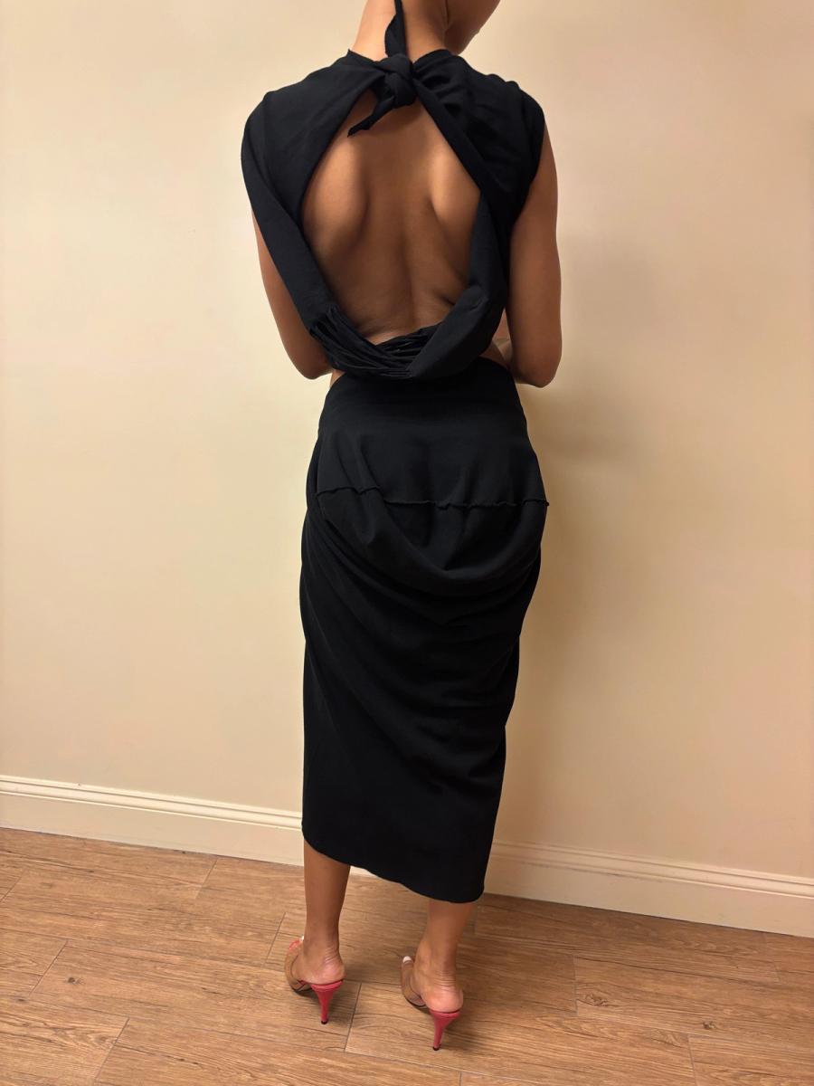 00s Issey Miyake APOC Bustle Black Skirt product image