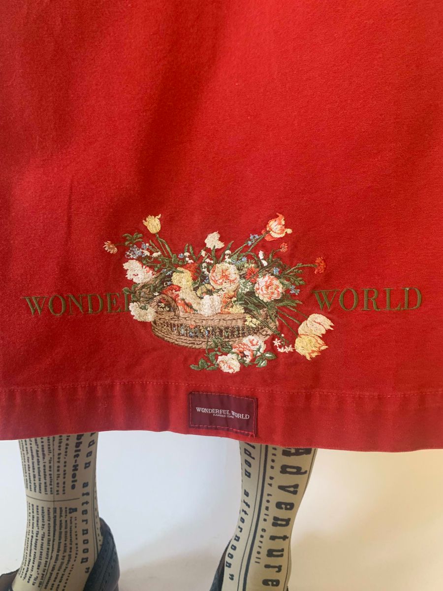 Wonderful World by Kaneko Isao Apron Skirt with Rich Embroidered Basket product image