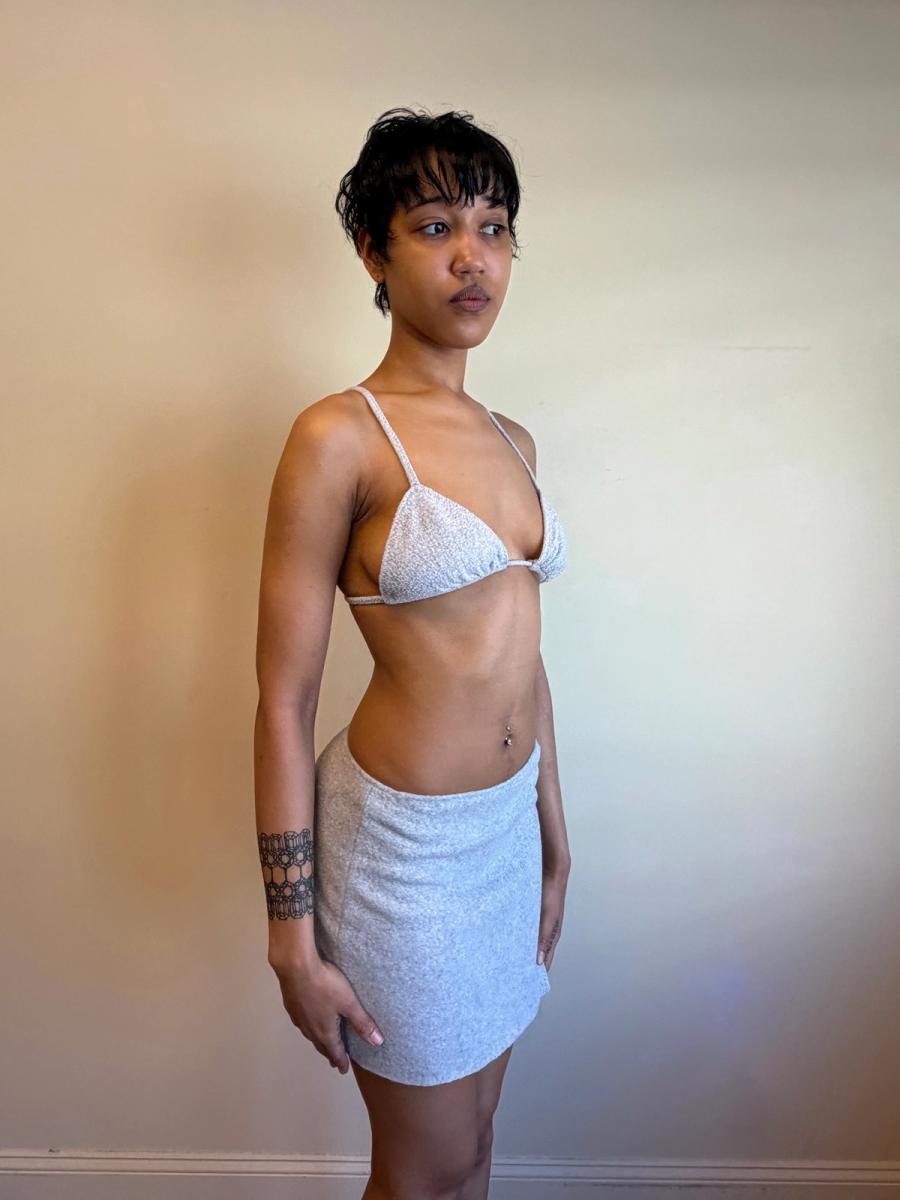 90s Norma Kamali Fleece Bikini Set product image
