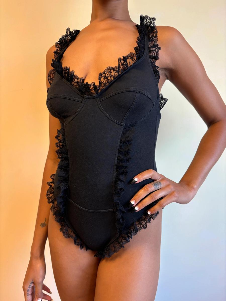Vintage Moschino Lace-trimmed Bodysuit product image