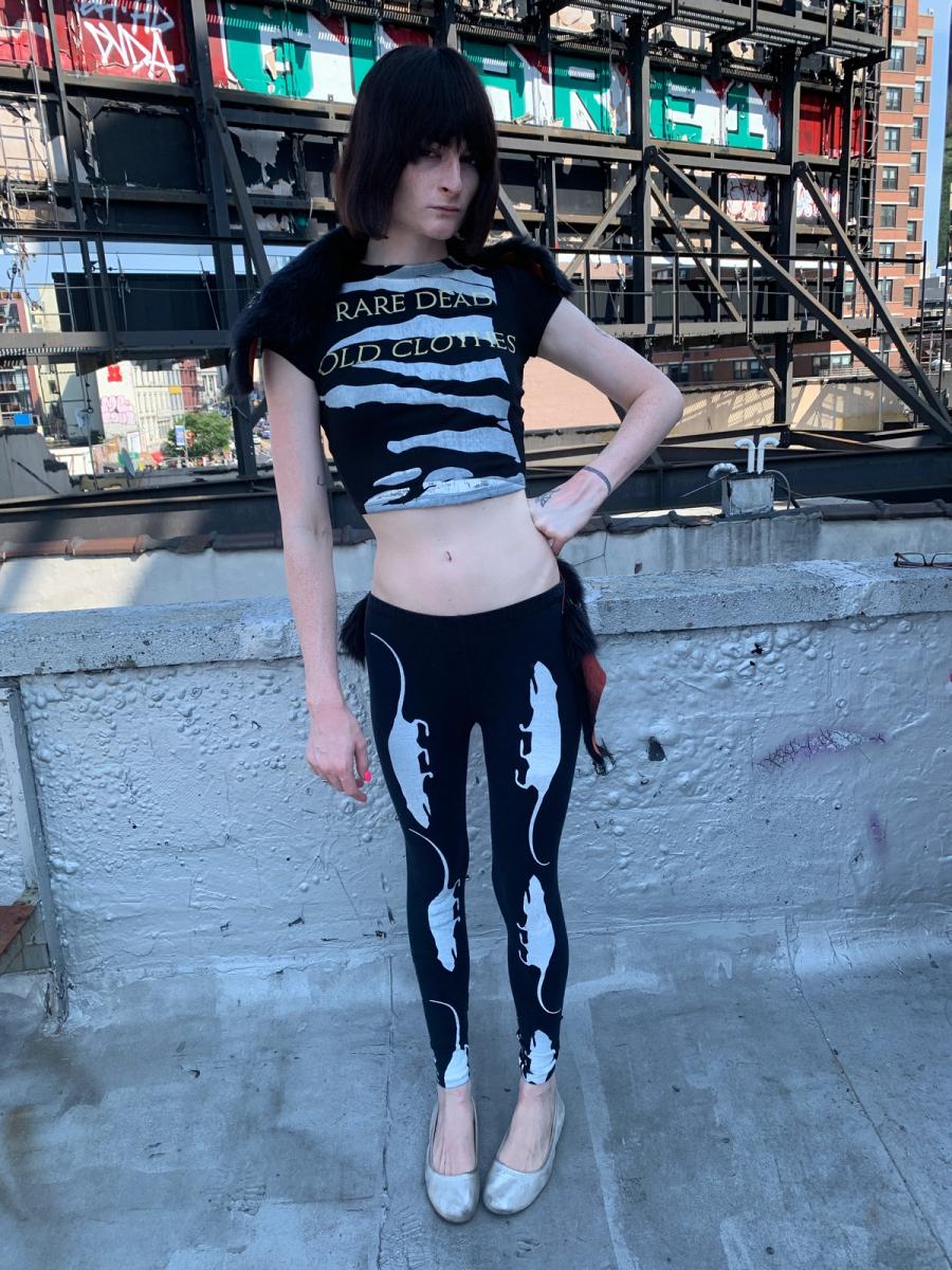 Rat & Chrysler Building Black Leggings with Fur product image