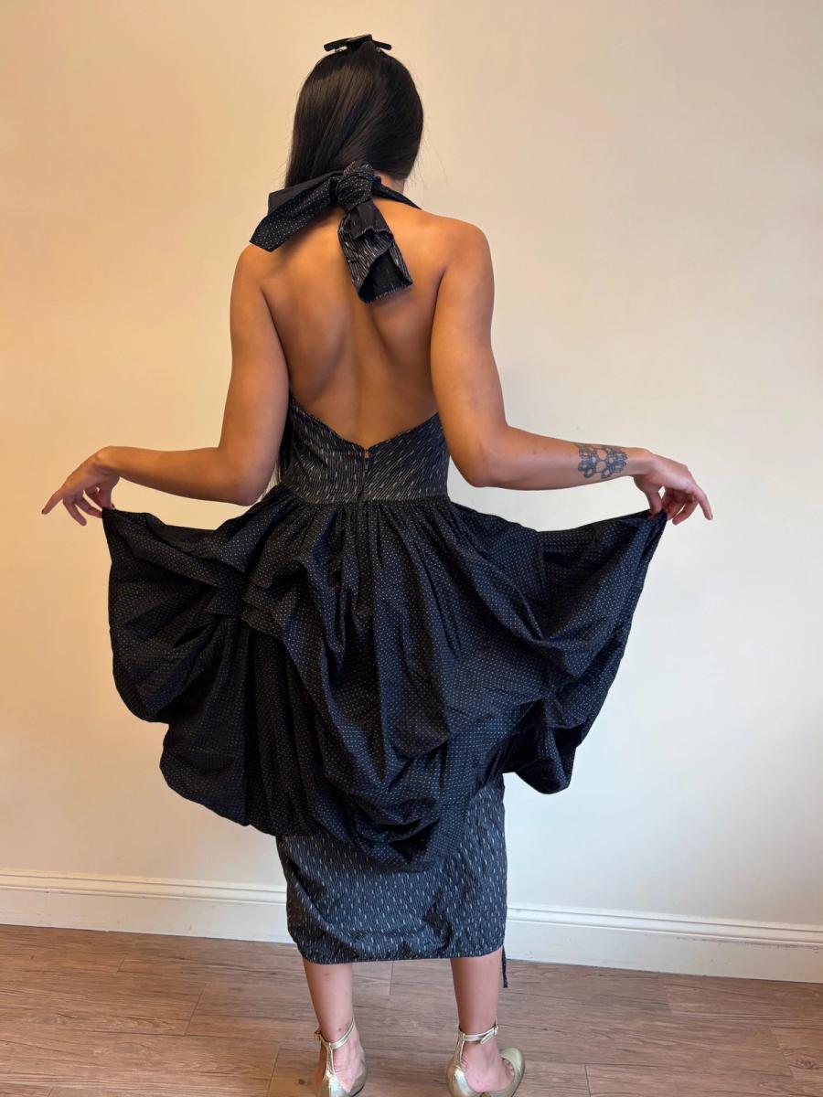 80s Popy Moreni Asymmetrical Ruched Dress product image
