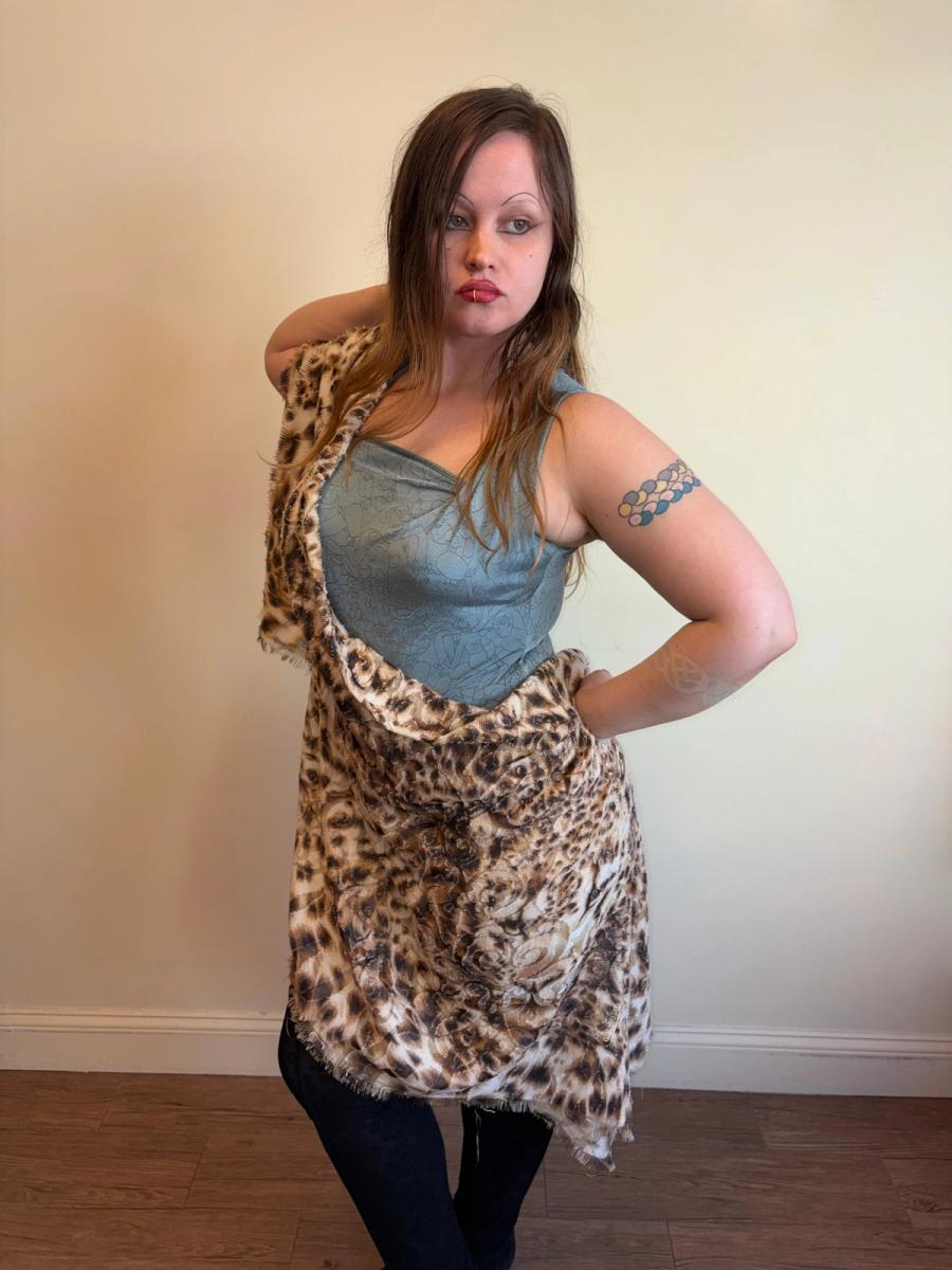 Vintage Krizia Oversized Leopard Print Shawl product image
