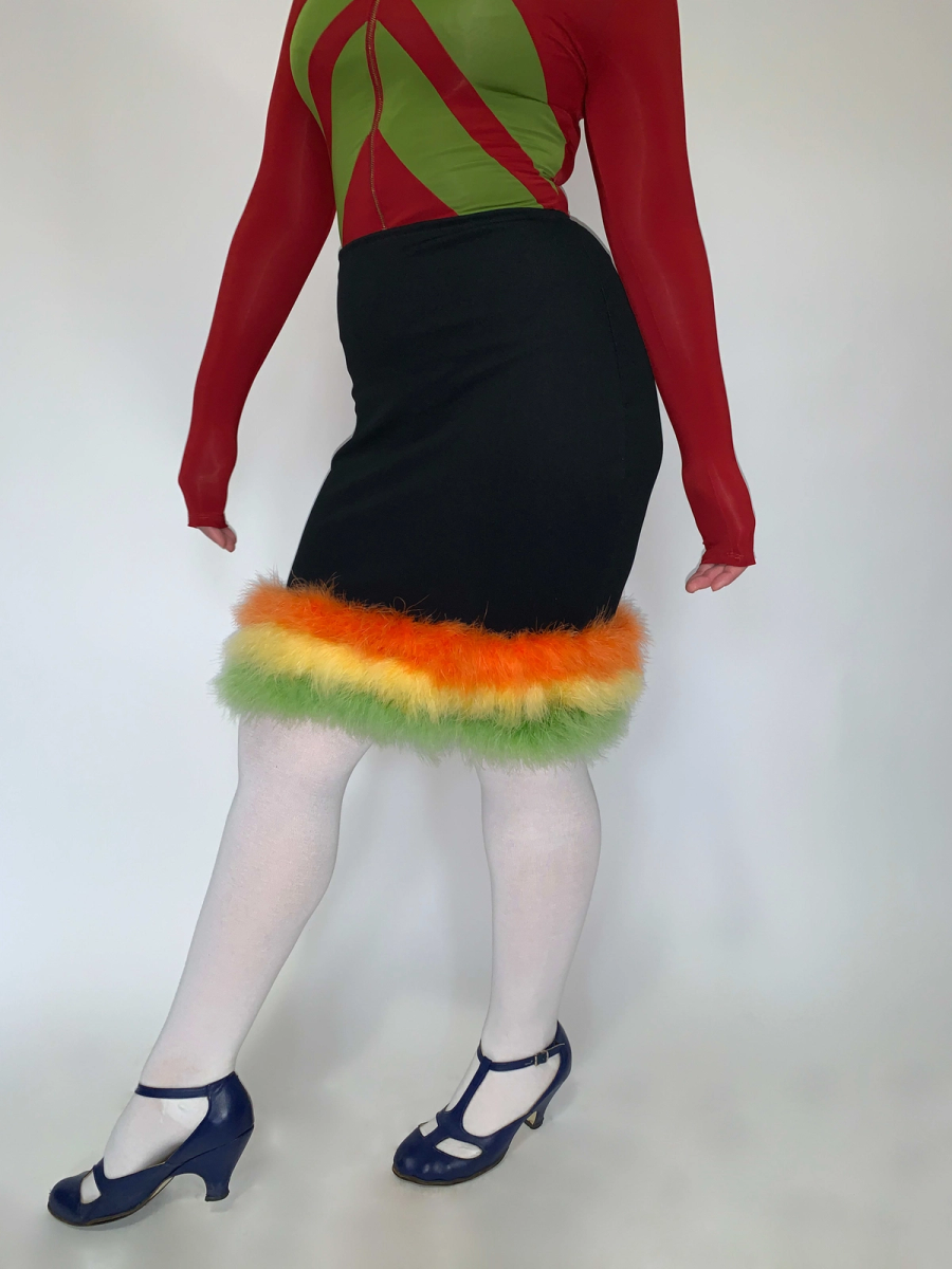 80s Gaultier Junior Marabou Skirt