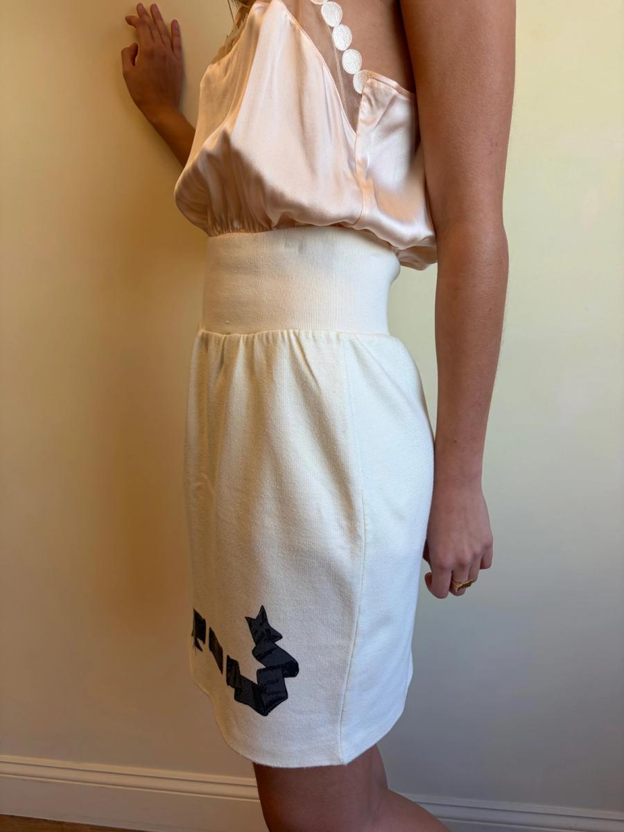 80s Chantal Thomass Trompe L'oeil Ribbon Sweat Skirt product image