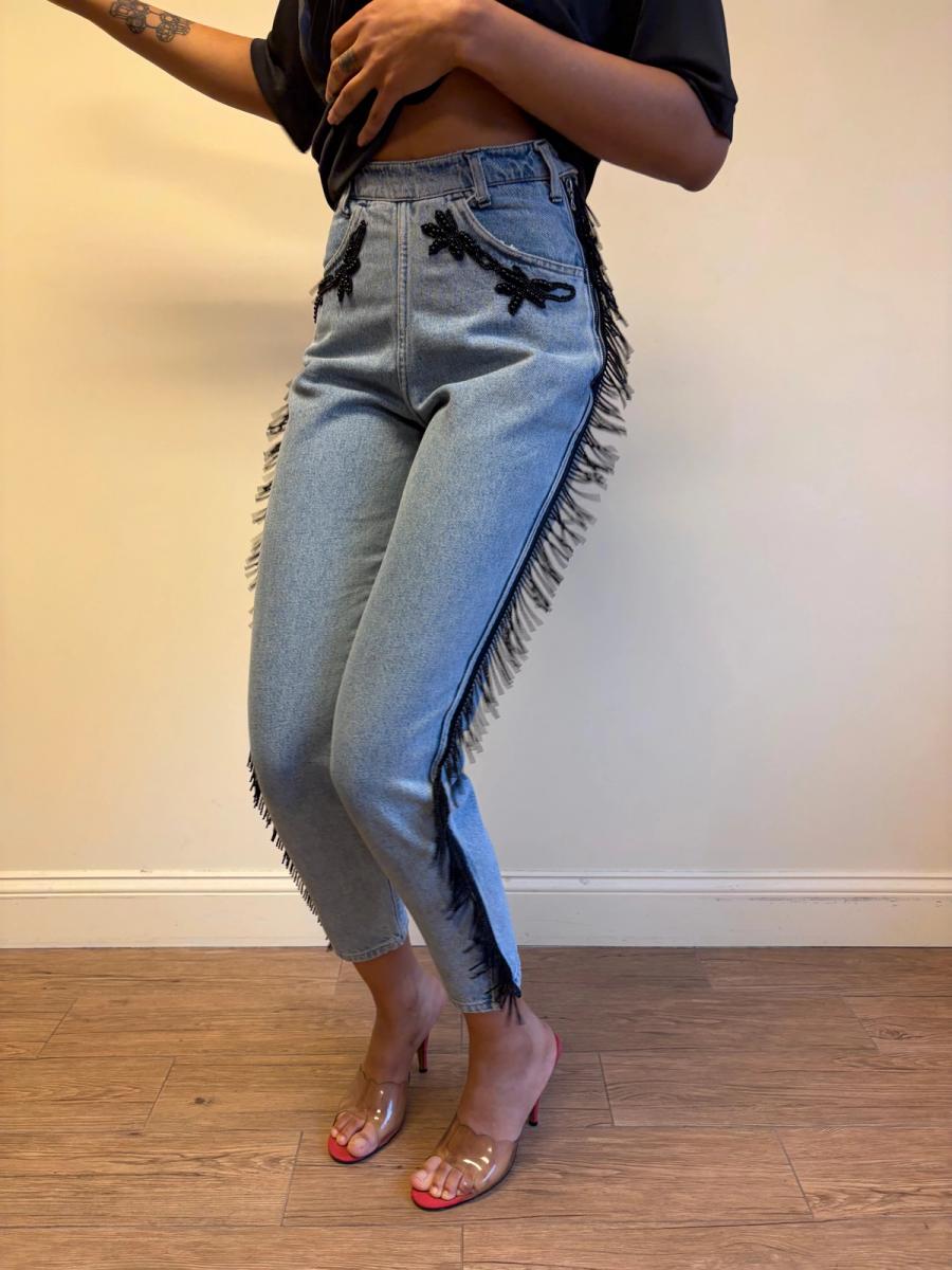 90s Katharine Hamnett Beaded Jeans product image