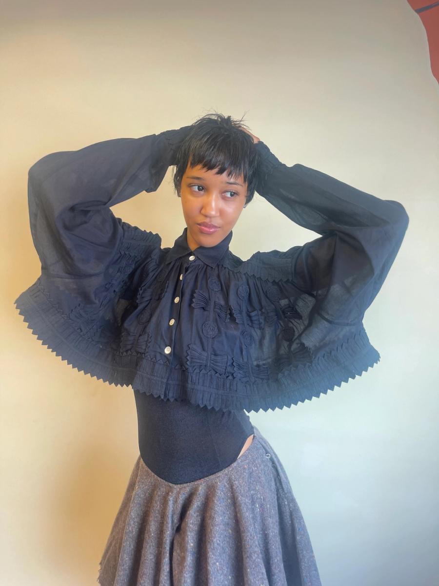 Chantal Thomass Ribbonwork Buttonup With Zigzag Hem   product image