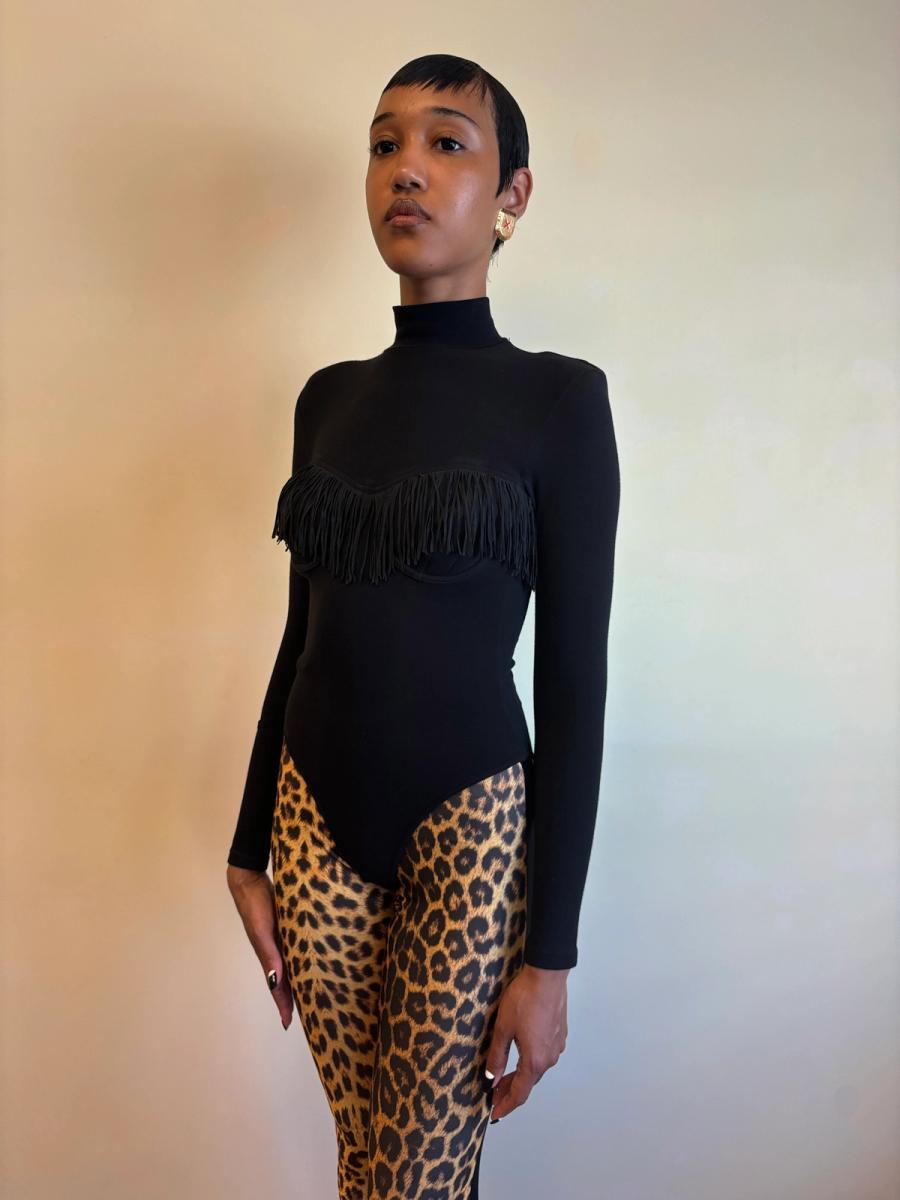 Chantal Thomass A/W 1993 Black Fringe Bodysuit product image