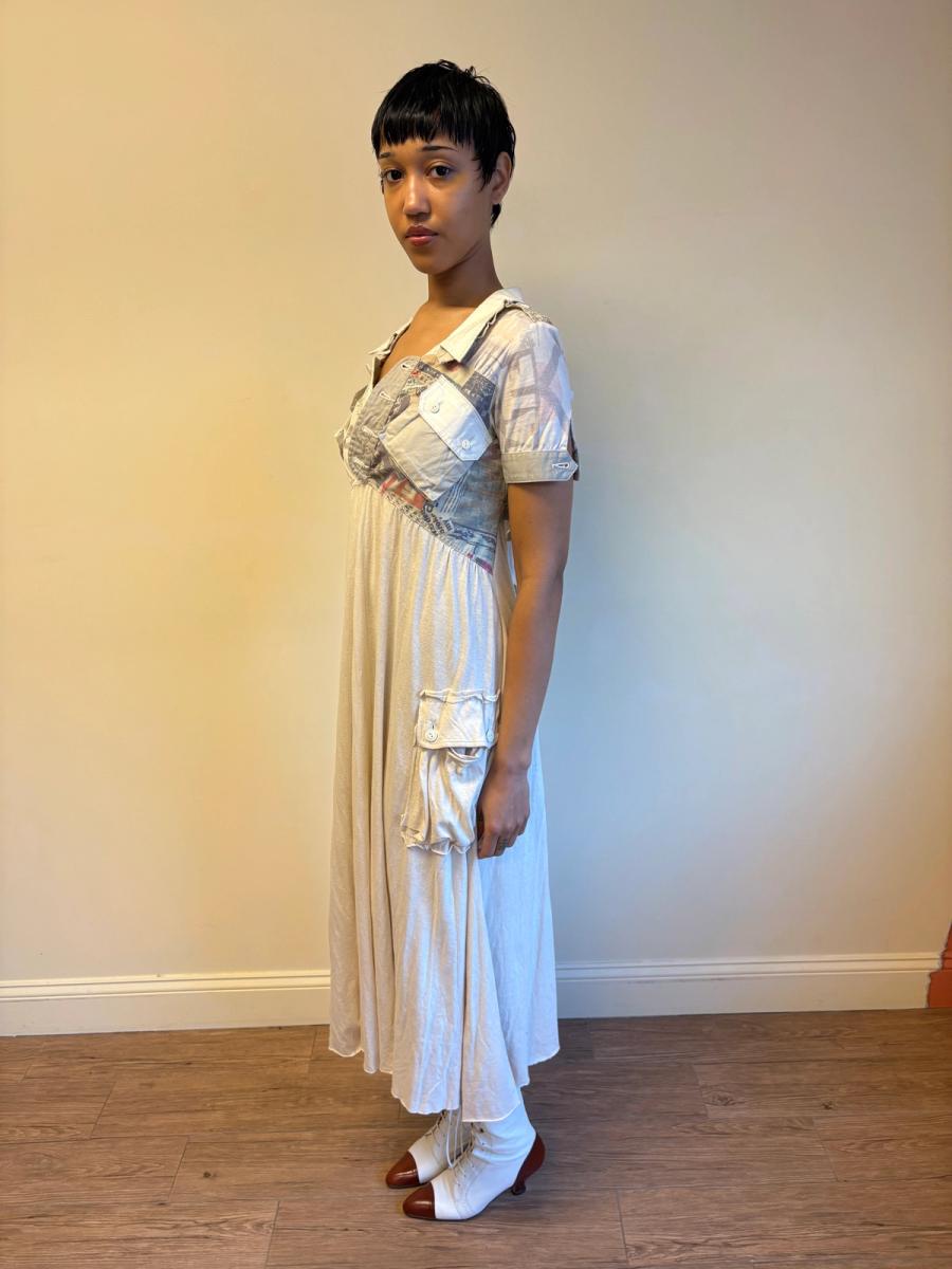 Nozomi Ishiguro Newsprint Dress with Hip Pockets product image