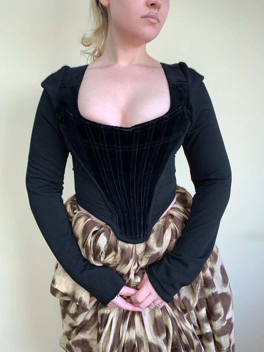 90s Vivienne Westwood Black Velvet Corset product image