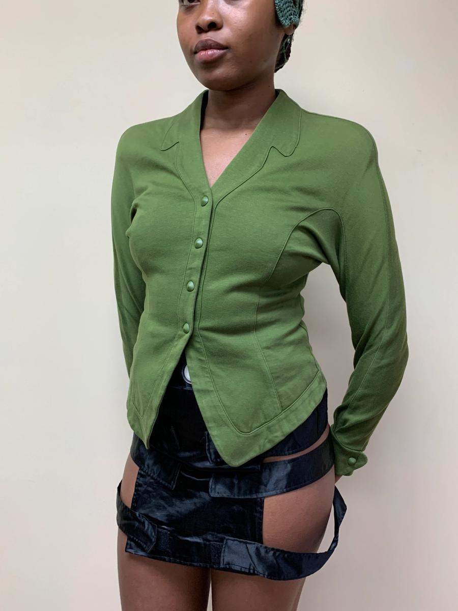 Thierry Mugler Green Cotton Blazer product image