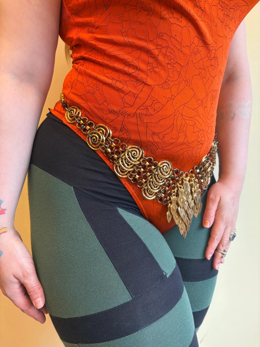 1980s French Arrow & Spirals Chainmail Belt  product image