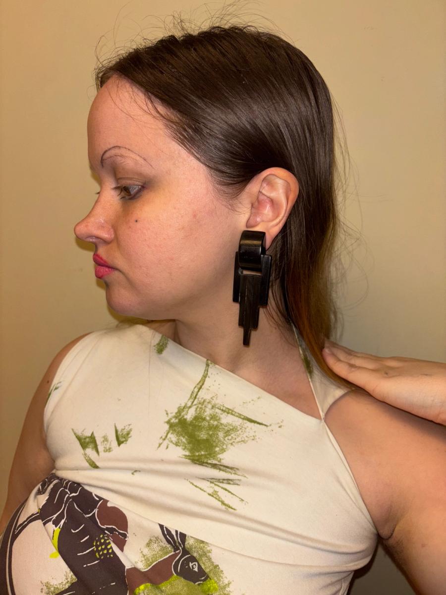 30s or 40s Bakelite Skyscraper Earrings product image