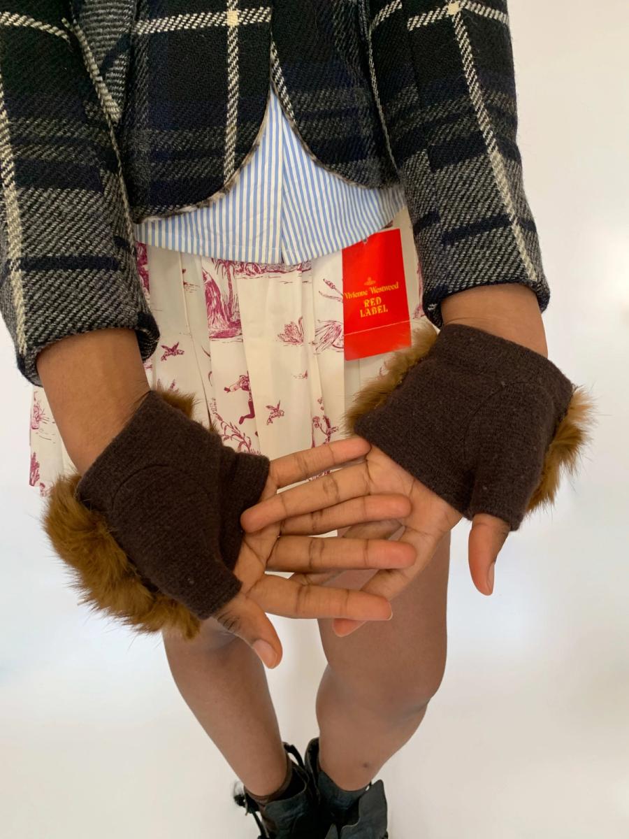 Vintage Vivienne Westwood Fur Fingerless Gloves product image