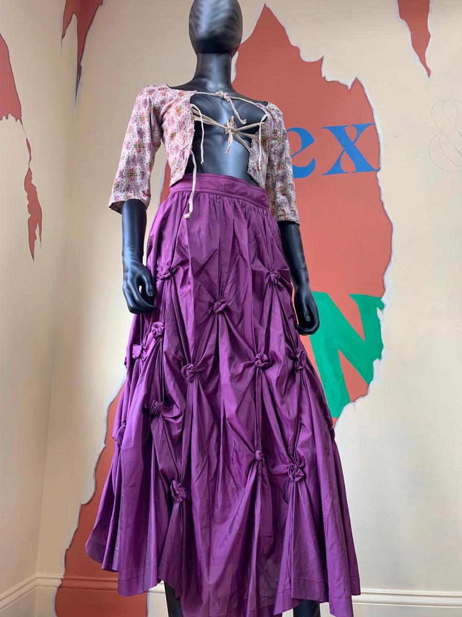 80s Kansai Yamamoto Scrunched Maxi Skirt product image