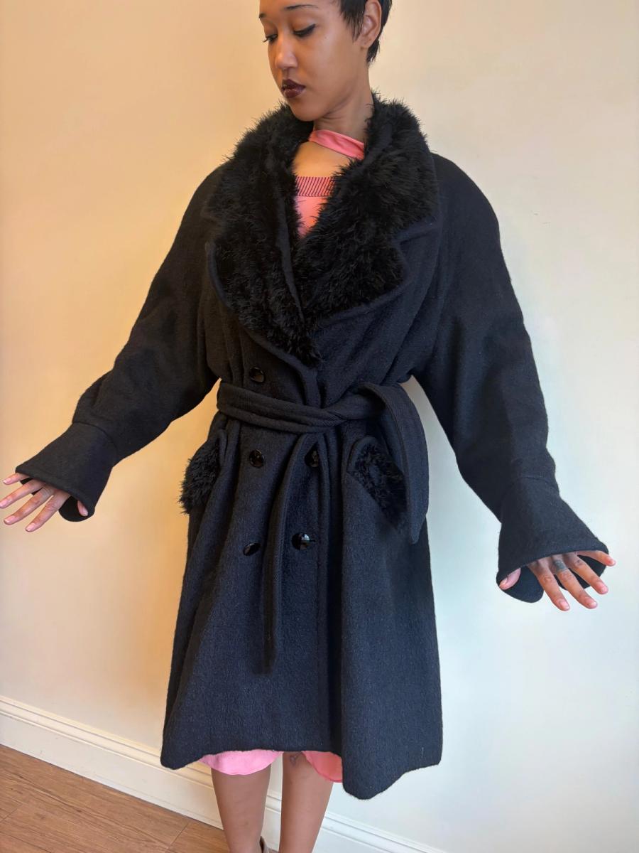 Vintage Chantal Thomass Mohair and Marabou Trench Coat product image
