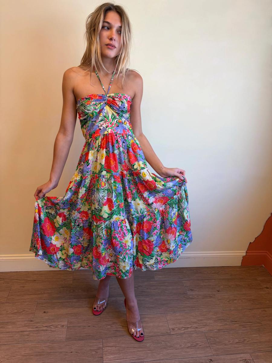 70s Vicky Tiel Floral Dress product image